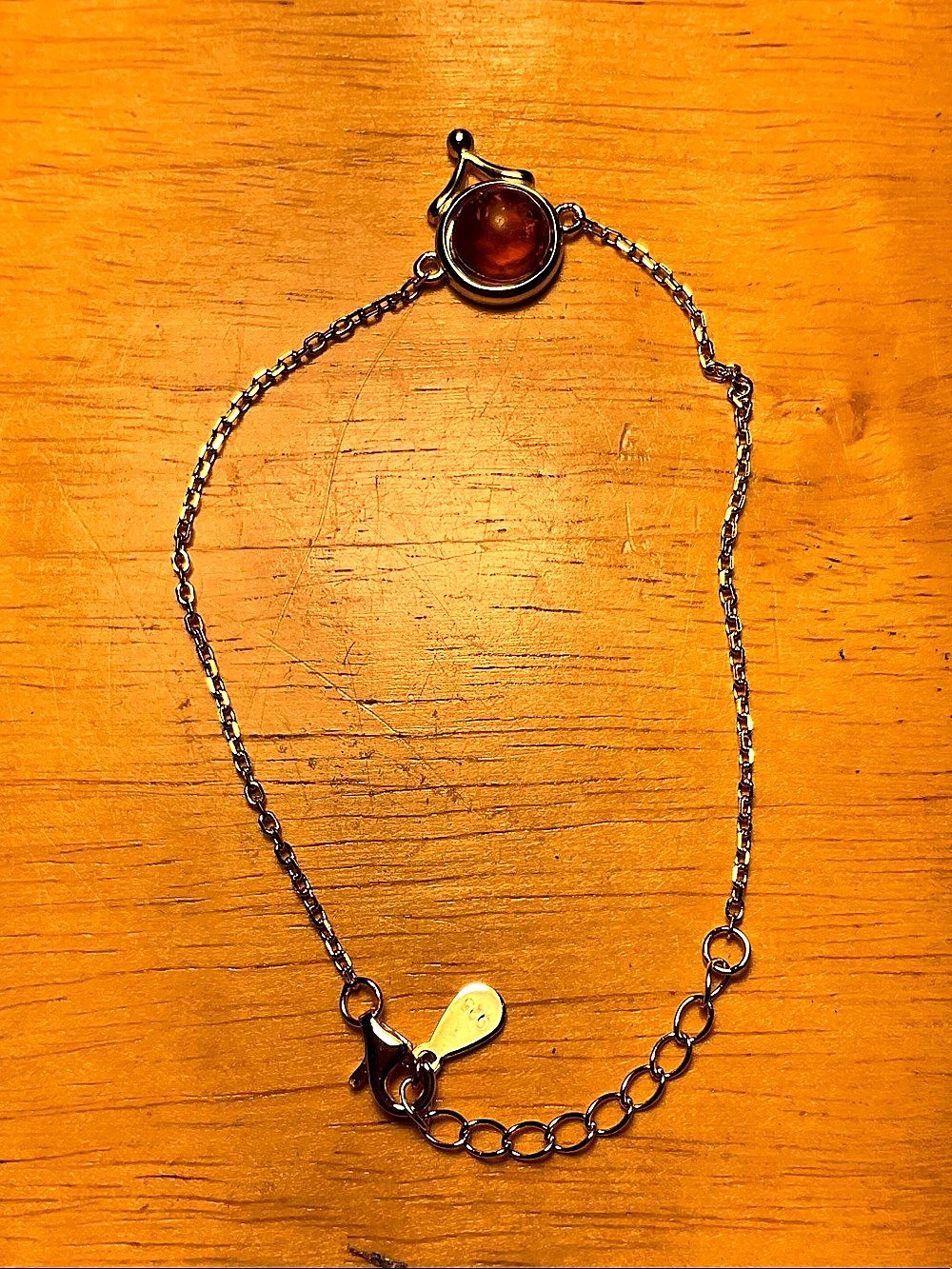 2 gram silver amber bracelet 8”